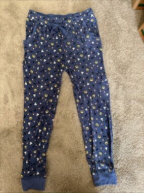 Navy Halloween Emoji Pajama Pants